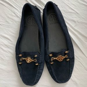 NWOT Tory Burch Blue Suede Daria Driver Loafers